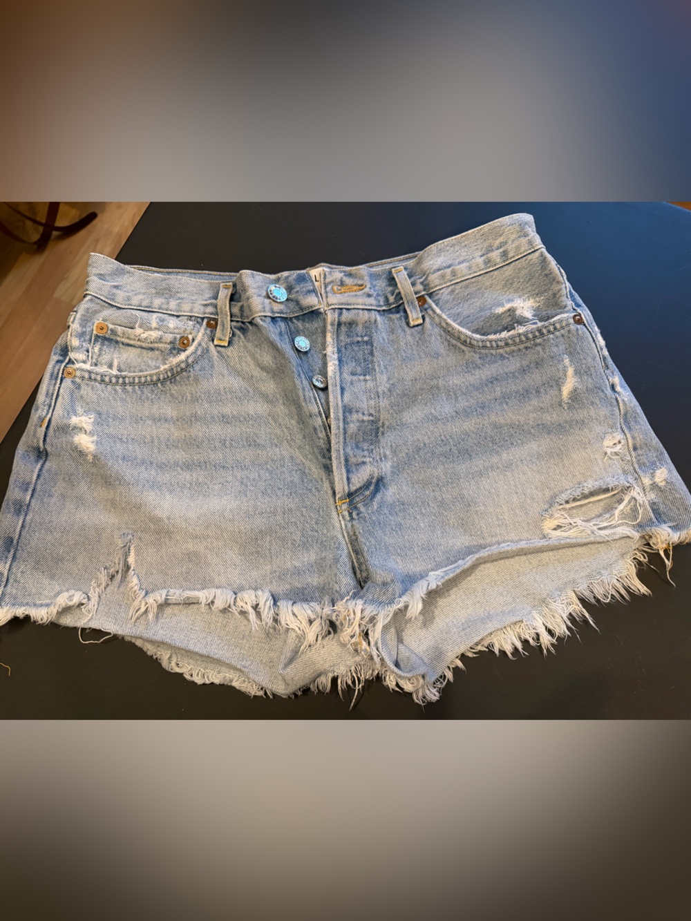 Agolde Parker Distressed Denim Shorts